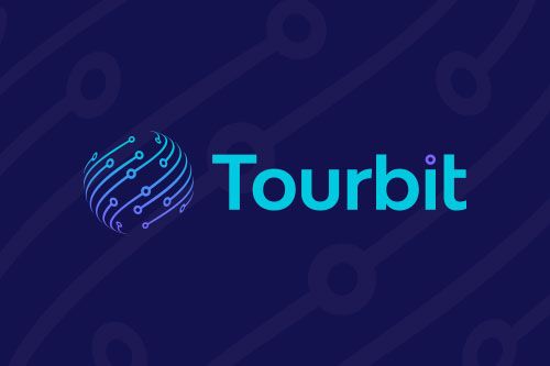 tourbit project logo, dark blue background, light blue text saying tourbit at the middle